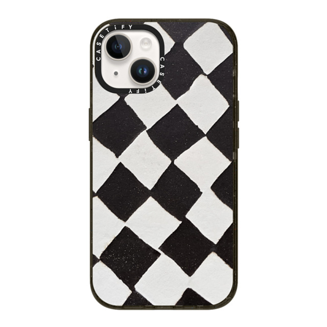 designlovefest x CASETiFY iPhone 14 ケース ブラック インパクトケース B & W CHECK