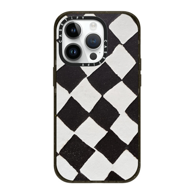 designlovefest x CASETiFY iPhone 14 Pro ケース ブラック インパクトケース MagSafe対応 B & W CHECK