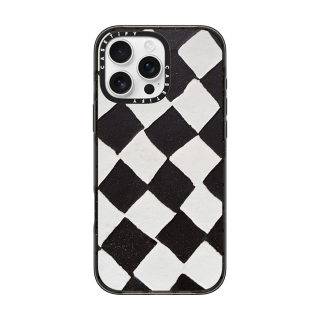 designlovefest x CASETiFY iPhone 16 Pro Max ケース ブラック インパクトケース MagSafe対応 B & W CHECK