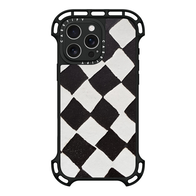 designlovefest x CASETiFY iPhone 16 Pro Max ケース ブラック ウルトラ バウンスケース MagSafe対応 B & W CHECK