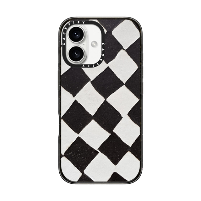 designlovefest x CASETiFY iPhone 16 ケース ブラック インパクトケース B & W CHECK