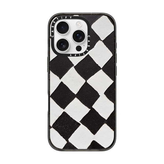 designlovefest x CASETiFY iPhone 16 Pro ケース ブラック インパクトケース MagSafe対応 B & W CHECK