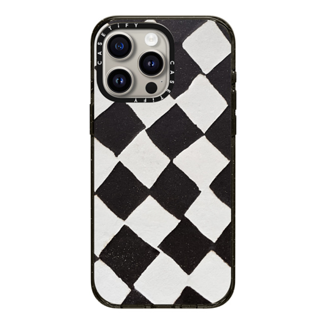 designlovefest x CASETiFY iPhone 15 Pro Max ケース ブラック インパクトケース B & W CHECK