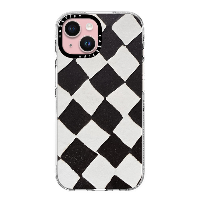 designlovefest x CASETiFY iPhone 15 ケース クリア クリア ケース MagSafe対応 B & W CHECK