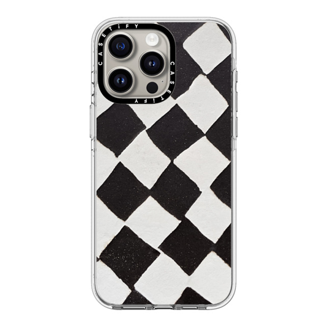 designlovefest x CASETiFY iPhone 15 Pro Max ケース クリア クリア ケース MagSafe対応 B & W CHECK