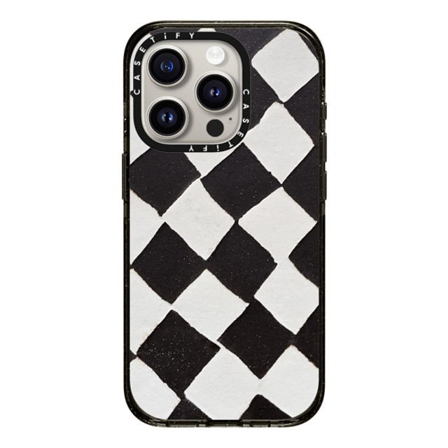 designlovefest x CASETiFY iPhone 15 Pro ケース ブラック インパクトケース B & W CHECK