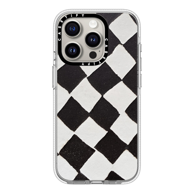 designlovefest x CASETiFY iPhone 15 Pro ケース クリア クリア ケース MagSafe対応 B & W CHECK