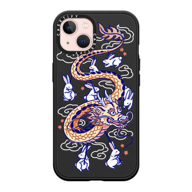 Georgina Leung x CASETiFY iPhone 13 ケース マットブラック インパクトケース MagSafe対応 Dragon Dance