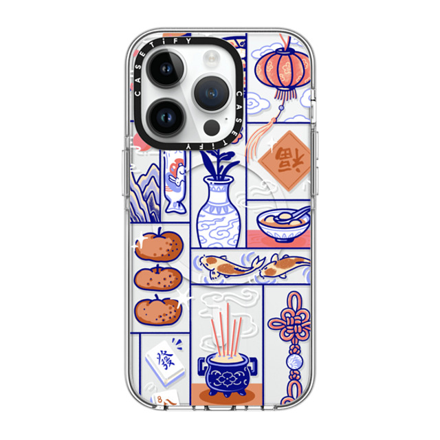 Georgina Leung x CASETiFY iPhone 14 Pro ケース クリア クリア ケース MagSafe対応 Lunar New Year