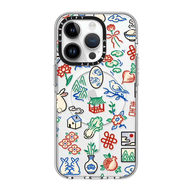 Georgina Leung x CASETiFY iPhone 14 Pro Case Clear Clear Case MagSafe Compatible Mahjong Mini Georgina Leung x CASETiFY iPhone 14 Pro Case Clear Clear Case MagSafe Compatible Mahjong Mini