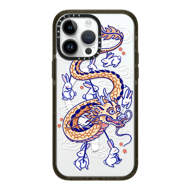 Georgina Leung x CASETiFY iPhone 14 Pro Max ケース ブラック インパクトケース MagSafe対応 Dragon Dance