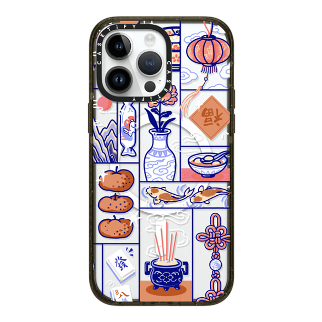 Georgina Leung x CASETiFY iPhone 14 Pro Max ケース ブラック インパクトケース MagSafe対応 Lunar New Year