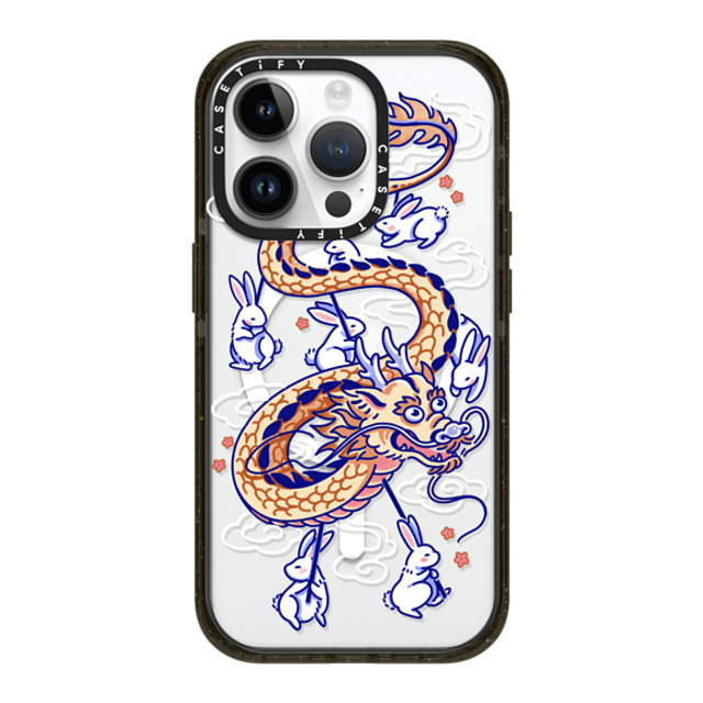 Georgina Leung x CASETiFY iPhone 14 Pro ケース ブラック インパクトケース MagSafe対応 Dragon Dance