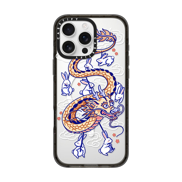 Georgina Leung x CASETiFY iPhone 16 Pro Max ケース ブラック インパクトケース MagSafe対応 Dragon Dance