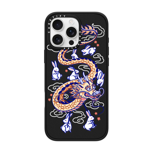 Georgina Leung x CASETiFY iPhone 16 Pro Max ケース マットブラック インパクトケース MagSafe対応 Dragon Dance