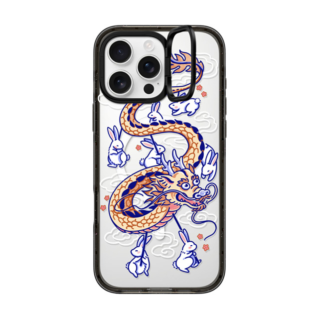 Georgina Leung x CASETiFY iPhone 16 Pro Max ケース ブラック インパクトリングスタンドケース MagSafe対応 Dragon Dance