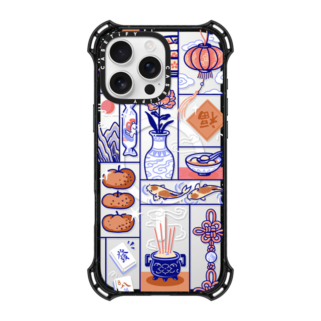 Georgina Leung x CASETiFY iPhone 16 Pro Max ケース ブラック バウンスケース Lunar New Year