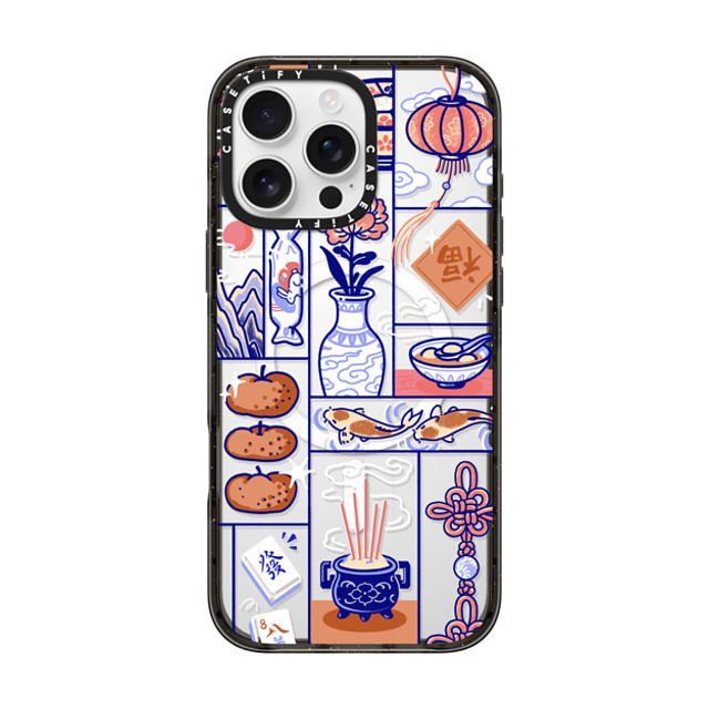 Georgina Leung x CASETiFY iPhone 16 Pro Max ケース ブラック インパクトケース MagSafe対応 Lunar New Year