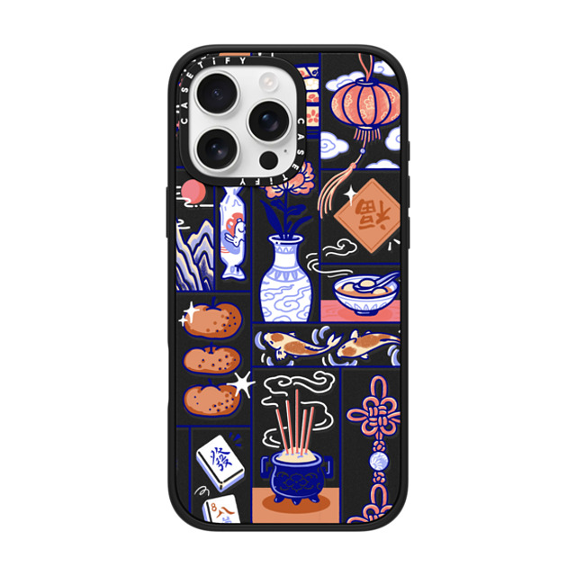 Georgina Leung x CASETiFY iPhone 16 Pro Max ケース マットブラック インパクトケース MagSafe対応 Lunar New Year