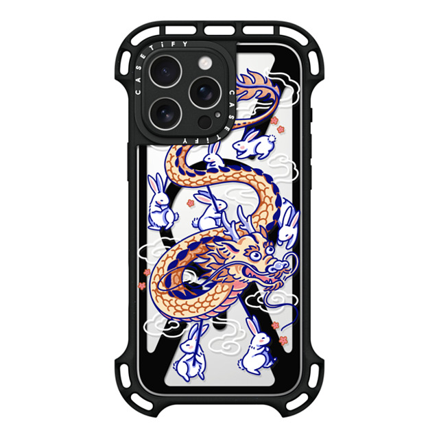 Georgina Leung x CASETiFY iPhone 16 Pro Max ケース ブラック ウルトラ バウンスケース MagSafe対応 Dragon Dance