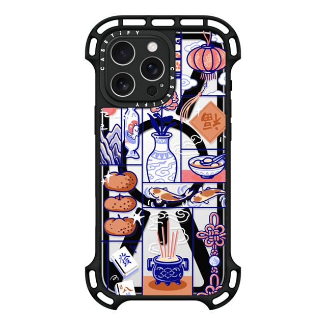 Georgina Leung x CASETiFY iPhone 16 Pro Max ケース ブラック ウルトラ バウンスケース MagSafe対応 Lunar New Year