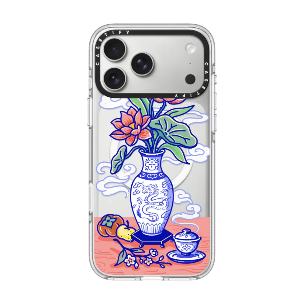 Impact Clear iPhone 17 Pro Max Case MagSafe Compatible - Dragon Vase