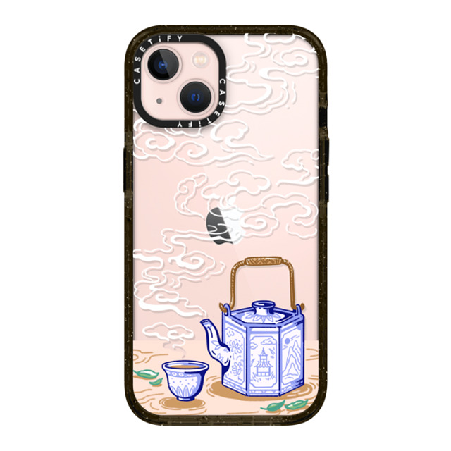 Georgina Leung x CASETiFY iPhone 13 ケース ブラック インパクトケース Steaming Tea Leaves by Georgina Leung