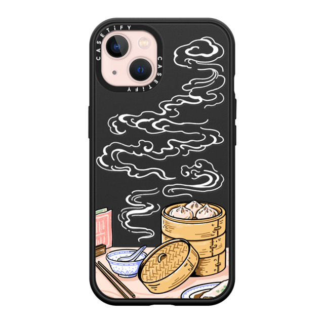 Georgina Leung x CASETiFY iPhone 13 ケース マットブラック インパクトケース MagSafe対応 Dim Sum by Georgina Leung