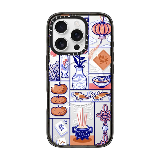 Georgina Leung x CASETiFY iPhone 16 Pro ケース ブラック インパクトケース MagSafe対応 Lunar New Year