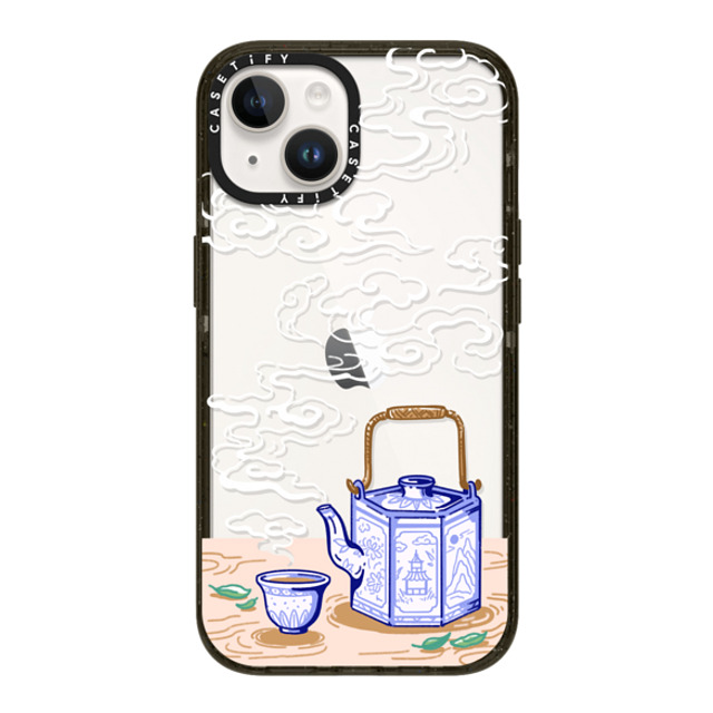 Georgina Leung x CASETiFY iPhone 14 ケース ブラック インパクトケース Steaming Tea Leaves by Georgina Leung