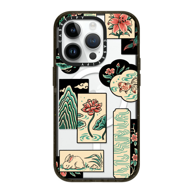 Georgina Leung x CASETiFY iPhone 14 Pro ケース ブラック インパクトケース MagSafe対応 Patchwork by Georgina Leung