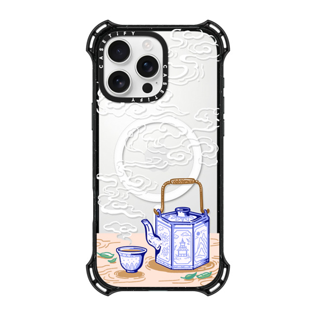 Georgina Leung x CASETiFY iPhone 16 Pro Max ケース ブラック バウンスケース Steaming Tea Leaves by Georgina Leung