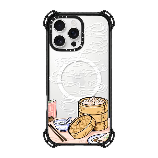 Georgina Leung x CASETiFY iPhone 16 Pro Max ケース ブラック バウンスケース Dim Sum by Georgina Leung