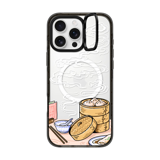 Georgina Leung x CASETiFY iPhone 16 Pro Max ケース ブラック インパクトリングスタンドケース MagSafe対応 Dim Sum by Georgina Leung