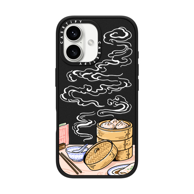 Georgina Leung x CASETiFY iPhone 16 ケース マットブラック インパクトケース MagSafe対応 Dim Sum by Georgina Leung