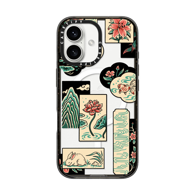 Georgina Leung x CASETiFY iPhone 16 ケース ブラック インパクトケース MagSafe対応 Patchwork by Georgina Leung