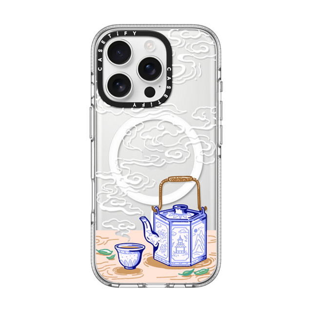 Georgina Leung x CASETiFY iPhone 16 Pro ケース クリア クリア ケース MagSafe対応 Steaming Tea Leaves by Georgina Leung