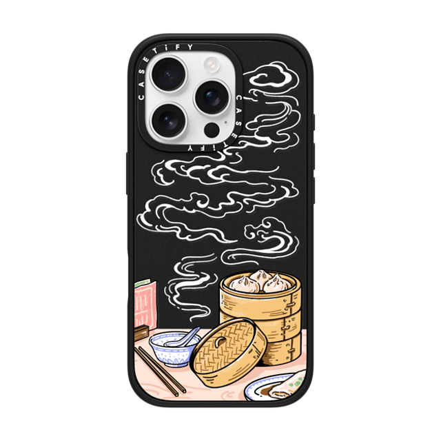 Georgina Leung x CASETiFY iPhone 16 Pro ケース マットブラック インパクトケース MagSafe対応 Dim Sum by Georgina Leung