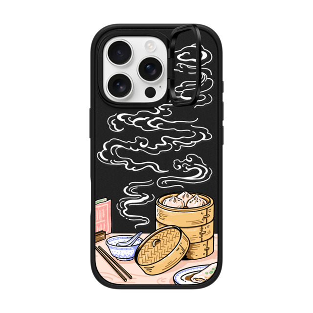 Georgina Leung x CASETiFY iPhone 16 Pro ケース マットブラック インパクトリングスタンドケース MagSafe対応 Dim Sum by Georgina Leung