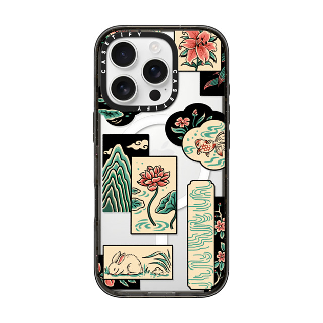 Georgina Leung x CASETiFY iPhone 16 Pro ケース ブラック インパクトケース MagSafe対応 Patchwork by Georgina Leung