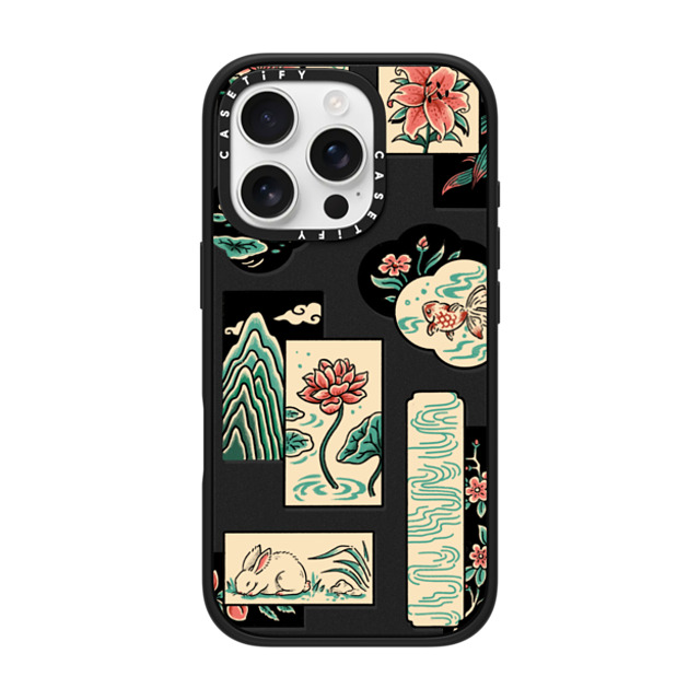 Georgina Leung x CASETiFY iPhone 16 Pro ケース マットブラック インパクトケース MagSafe対応 Patchwork by Georgina Leung