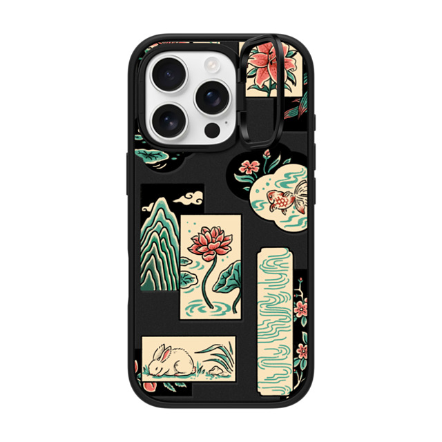 Georgina Leung x CASETiFY iPhone 16 Pro ケース マットブラック インパクトリングスタンドケース MagSafe対応 Patchwork by Georgina Leung