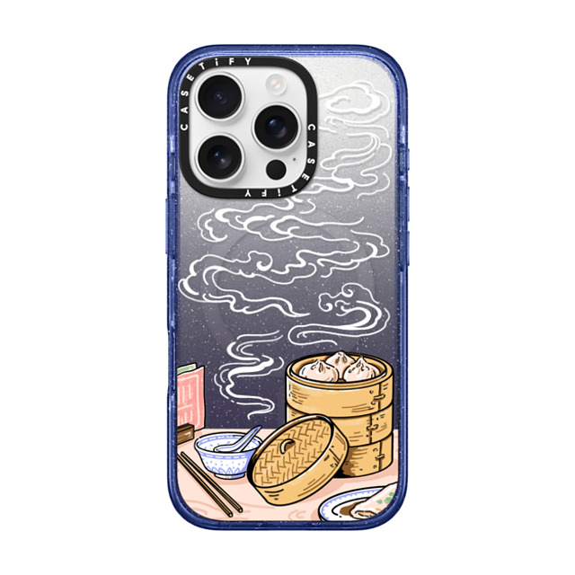 Georgina Leung x CASETiFY iPhone 16 Pro ケース Glitter Indigo インパクトケース MagSafe対応 Dim Sum by Georgina Leung