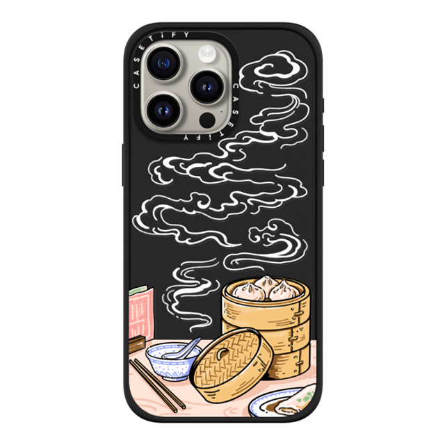 Georgina Leung x CASETiFY iPhone 15 Pro Max ケース マットブラック インパクトケース MagSafe対応 Dim Sum by Georgina Leung