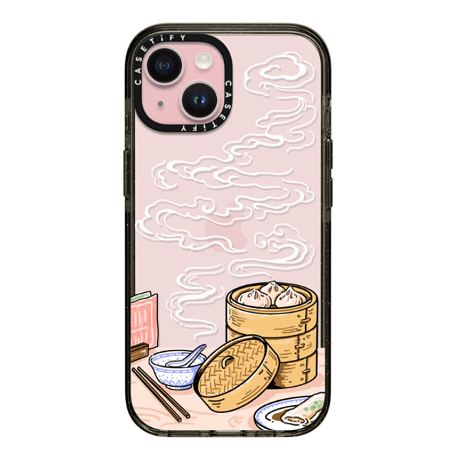 Georgina Leung x CASETiFY iPhone 15 ケース ブラック インパクトケース Dim Sum by Georgina Leung