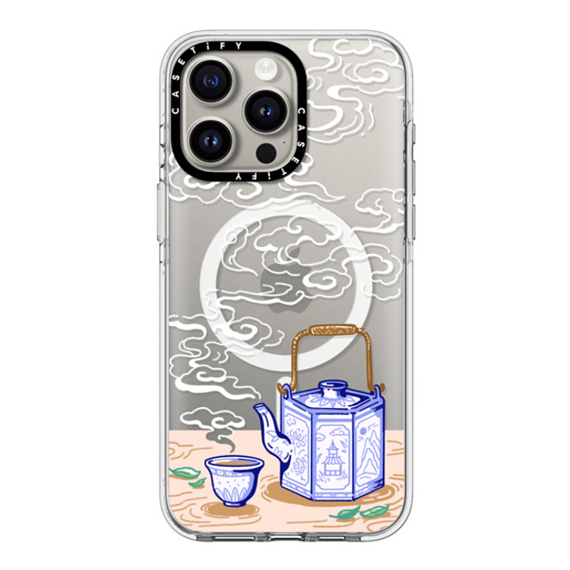 Georgina Leung x CASETiFY iPhone 15 Pro Max ケース クリア クリア ケース MagSafe対応 Steaming Tea Leaves by Georgina Leung