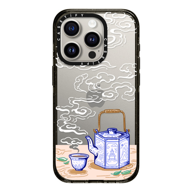 Georgina Leung x CASETiFY iPhone 15 Pro ケース ブラック インパクトケース Steaming Tea Leaves by Georgina Leung