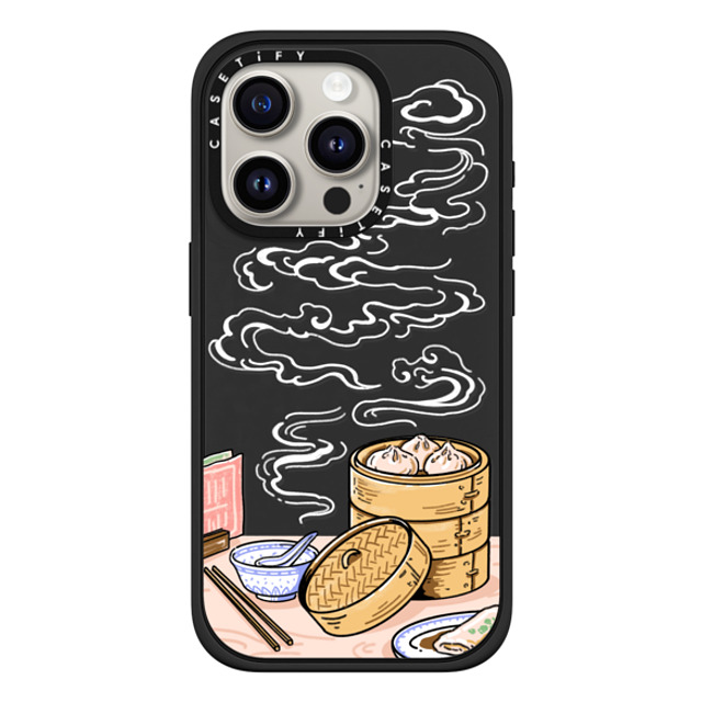 Georgina Leung x CASETiFY iPhone 15 Pro ケース マットブラック インパクトケース MagSafe対応 Dim Sum by Georgina Leung