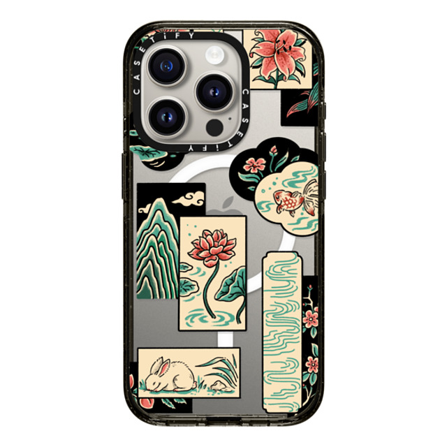 Georgina Leung x CASETiFY iPhone 15 Pro ケース ブラック インパクトケース MagSafe対応 Patchwork by Georgina Leung