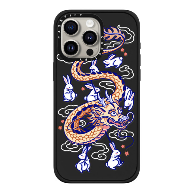 Georgina Leung x CASETiFY iPhone 15 Pro Max ケース マットブラック インパクトケース MagSafe対応 Dragon Dance